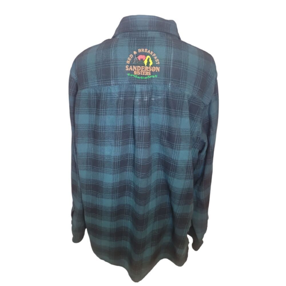 Upcycled Flannel with "Sanderson Sisters" Embroidered Patch | XL